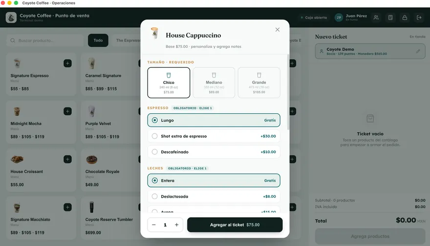 El punto de venta de Coyote: simple, para que tu equipo lo opere desde el primer día