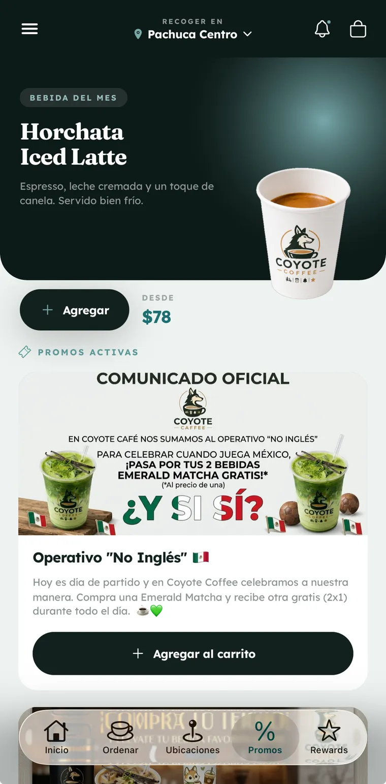 Promociones en la app